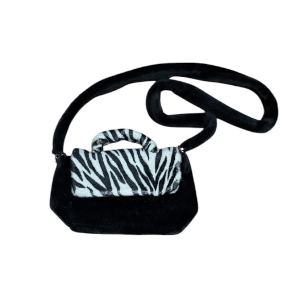 Adrienne Landau Faux Fur Zebra Print Women's Bag